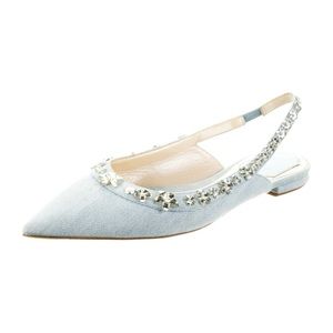 Dior denim sling backs with embellishments